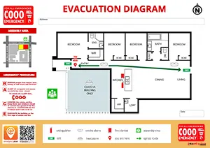 Holiday & short term rental Airbnb Evacuation diagram Sample